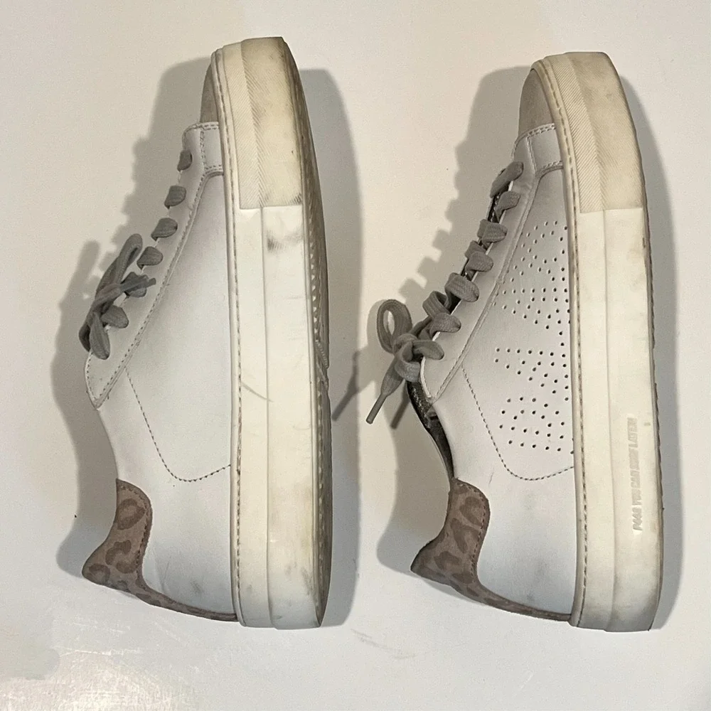 P448 Sneakers Shoes‎ Thea Platform Low Top Leopard Print Women's 37